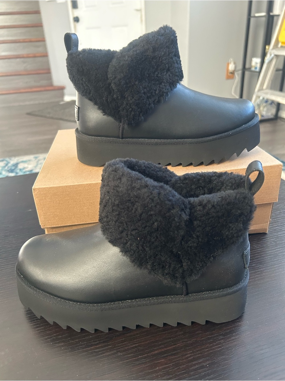 Ugg ultra mini curled boots